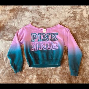 Victoria Secret Pink purple and blue ombré sweatshirt, Large.